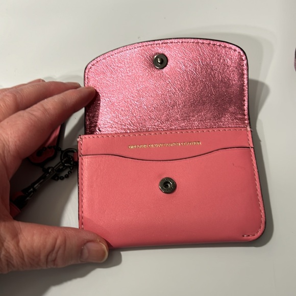 Coach 1941 Card Pouch Dk/Bright Pink Glovetanned - Picture 2 of 12